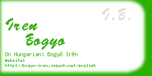 iren bogyo business card